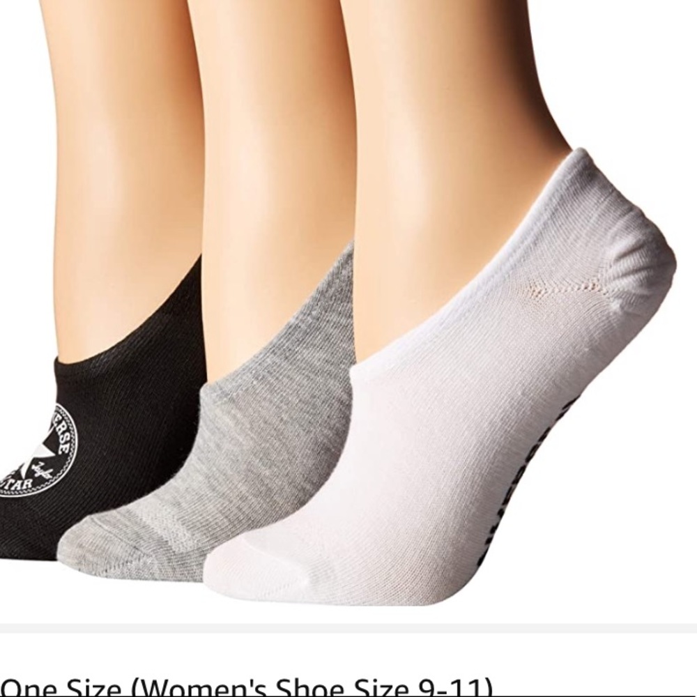Converse Chucks Socks 3 Pack Ultra Low No Show NWT - Picture 8 of 9